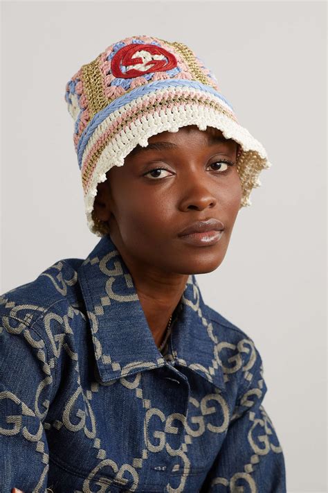 gucci crochet bucket hat|gucci bucket hat men.